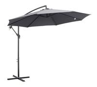 Parasol déporté - Outsunny - octogonal - Ø 3 m - ventilation au sommet - avec pied en croix - gris