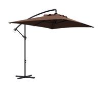 Outsunny Parasol dšŠportšŠ 3 x 2 m parasol rectangulaire extšŠrieur avec manivelle et 6 baleines acier protection UV marron