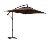 Outsunny Parasol Déporté Rectangulaire Extérieur Manivelle 6 Baleines Acier Anti-UV Beige Aosom France