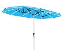 Outsunny Parasol double avec manivelle Lumières solaires 451x267 cm Aluminium