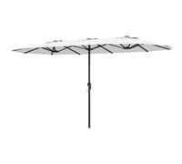 Outsunny Parasol double de jardin 4,6x2,6 m avec manivelle manuelle Protection UV50+ Housse résistante à l'eau Blanc