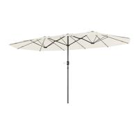 Outsunny Parasol Double Face 436 x 260 cm, Protection UV, Parasol en Acier avec Manivelle, Beige