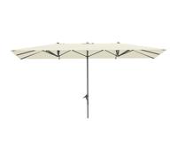 Outsunny Parasol double-face, 451 x 264 cm Parasol avec système de manivelle, 12 entretoises métalliques, mât en aluminium, Crème