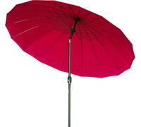 Outsunny Parasol droit parasol de jardin inclinable rond avec 18 baleines manivelle m?t en mšŠtal fibre de verre ? 2,5m polyester haute densitšŠ rouge vineux