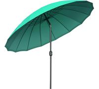 Outsunny Parasol droit parasol de jardin inclinable rond avec 18 baleines manivelle m?t en mšŠtal fibre de verre ? 2,5 m polyester haute densitšŠ vert
