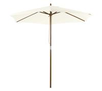 Outsunny Parasol droit parasol de jardin rond grande taille de jardin Ø 2,5 x 2,3H m bois de bambou Blanc