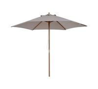 Outsunny Parasol droit parasol de jardin rond grande taille de jardin Ø 2,5 x 2,3H m bois de bambou gris