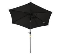 Outsunny Parasol droit parasol inclinable de jardin manivelle toile polyester haute densité 180 g/m² Ø2,7 x 2,35 m aluminium noir