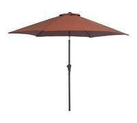 Outsunny Parasol droit parasol inclinable de jardin manivelle toile polyester haute densité 180 g/m² Ø2,6 x 2,35 m aluminium café