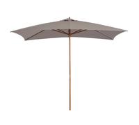 Outsunny Parasol Droit Rectangulaire Bois Polyester Haute Densité Bois de Bambou 2 x 3 x 2,45 m Gris