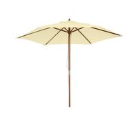 Outsunny Parasol de jardin extšŠrieur parasol droit double toit Hexagonal Grande Taille de Jardin ? 2,5 x 2,3H m Bois de Bambou crššme