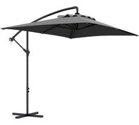 Outsunny Parasol dšŠportšŠ 3 x 2 m parasol rectangulaire extšŠrieur avec manivelle et 6 baleines acier protection UV gris