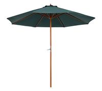 Outsunny Parasol en Bois pour Jardin avec Manivelle 2,5m Vert foncé