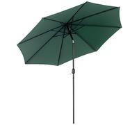 Outsunny Parasol de jardin extšŠrieur Parasol droit inclinable ? 3 m en mšŠtal Rond Polyester 180g/m? manivelle inclinable Vert