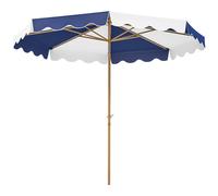 Outsunny Parasol Grand avec Protection UV 50+ et Auvent Ajustable pour Jardin Patio et Terrasse Ø2,67x2,38 m Rayures Bleu et Blanc