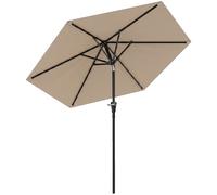 Outsunny Parasol hexagonal inclinable dim. Ø 2,3 x 2,16H m métal polyester haute densité beige