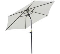 Outsunny Parasol Inclinable Crème Ø 2,7x2,35m Manivelle Polyester Imperméable 180g/m² Aluminium Aosom France