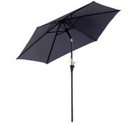 Outsunny Parasol inclinable de jardin balcon terrasse manivelle toile polyester imperméabilisée haute densité 180 g/m² Ø 2,7 x 2,35H m alu grisnull