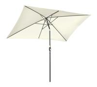 Outsunny Parasol inclinable rectangulaire métal polyester haute densité 2,95L x 1,95l x 2,4H m crème