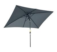 Outsunny Parasol inclinable rectangulaire métal polyester haute densité 2,95L x 1,95l x 2,4H m gris foncé