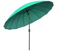 Outsunny Parasol inclinable rond avec manivelle métal fibre de verre Ø 2,55 m polyester haute densité vert