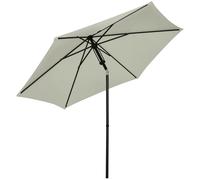 Outsunny Parasol inclinable Ø265×235H cm à poussée manuelle aération polyester 180g/m² gris clair
