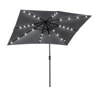 Outsunny Parasol lumineux rectangulaire inclinable dim. 2,68L x 2,05l x 2,48H m parasol LED solaire acier polyester haute densité gris