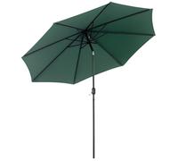 Outsunny Parasol de jardin extšŠrieur Parasol droit inclinable ? 3 m en mšŠtal Rond Polyester 180g/m? manivelle inclinable Vert