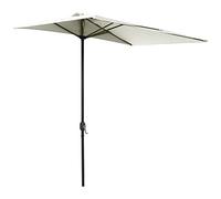 Outsunny Parasol mural demi-lune avec ouverture à manivelle, parasol semi-circulaire peu encombrant pour terrasse et balcon, beige