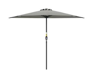 Outsunny Parasol mural demi-lune gain de place avec ouverture à manivelle, 2.7x2.4 m, Gris clair