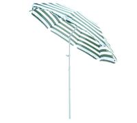 Outsunny Parasol octogonal inclinable dim. 1,8L x 1,8l x 2H m métal polyester haute densité 140 g/㎡ bande verte et blanche-AOSOM.fr
