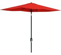 Outsunny Parasol rectangulaire inclinable 2 x 3 m avec manivelle toile polyester impermšŠabilisšŠe haute densitšŠ 180 g/m? rouge