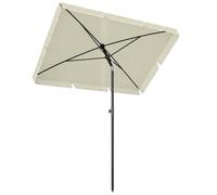 Outsunny Parasol de jardin rectangulaire inclinable polyester haute densité métal 2x1,3 m beige clair