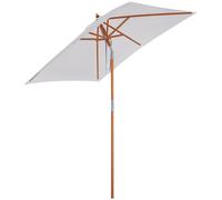 Outsunny Parasol rectangulaire inclinable bois polyester haute densité 2L x 1,5l x 2,3H m crème