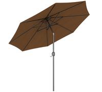 Outsunny Parasol Rond Chocolat Polyester 180g/m² Ø3m Inclinable à Manivelle Anti-UV Aosom France