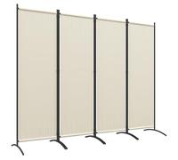 Outsunny Paravent 221 x 172 cm, paravent de Jardin à 4 Panneaux, cloison de séparation avec Pieds Larges, pour terrasse, Piscine, Balcon, en Tissu Polyester de 180 g/m², crème