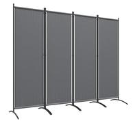Outsunny Paravent 221 x 172 cm Paravent Extérieur 4 Panneaux Gris Foncé