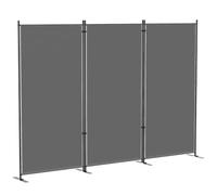 Outsunny Paravent de Jardin 3 Volets Brise-Vue 260x180cm Gris Foncé | Extérieur, Séparateur de Pièce Occultant, Pieds en Métal Stable, Cloison Amovible, Protection UV, pour Balcon Terrasse