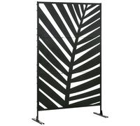 Outsunny Paravent Décoratif Motifs Végétaux en Acier Noir pour Jardin et Balcon Aosom France