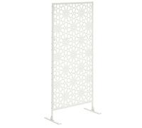 Outsunny Panneau brise-vue décoratif extérieur motif étoiles - acier thermolaqué blanc 92x45x198 cm