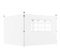 Outsunny Parois Latérales pour Tonnelle 3x3 m Fenêtre Lot de 2 Blanc | Rideau Tonnelle, Panneaux pour Pavillon,Tissu Oxford 210D