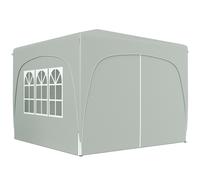Outsunny Pavillon 3 x 3 m, Tente de jardin pop-up avec parois latérales et sac de transport, UPF50+, réglable en hauteur, Sable