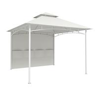 Outsunny Pavillon 3 x 3 m, Toit Double, Abri Extérieur avec Rangement, Crochet et Structure en Métal, Blanc Crème
