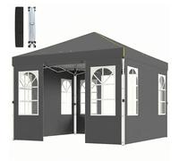 Outsunny Pavillon 3x3m étanche Stable Résistant à l'hiver Pop-up Pavillon pliable, montage à bouton unique, UV 50+ Dunkelgrau