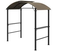 Outsunny Pavillon de barbecue 1,1 x 2,3m BBQ avec crochets, abri de barbecue Pavillon de jardin résistant aux intempéries avec toit en polyester, 2 étagères latérales, pour grils jusqu'à 100 cm,