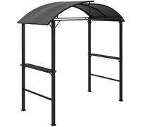 Outsunny Pavillon de barbecue 233 x 110 x 235 cm étanche au vent Pavillon de jardin avec double toit,étagères, tonnelles avec protection UV, BBQ Pavillon en acier, tente de jardin tente de barbecue