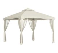 Outsunny Pavillon de jardin tonnelle barnum style colonial double toit toiles moustiquaires amovibles zippées crème