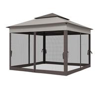Outsunny Pavillon Pliant avec Parois Latérales Gris 3,25 x 3,25 x 2,7 m