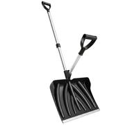 Outsunny Pelle à Neige Aluminium avec Poignée d'Assistance en D, Noir | Poussoir à Neige Portable, Lame Large de 45 cm, Manche Amovible, pour Jardin, Allée, Voiture et Camping