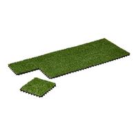 Outsunny Pelouse Artificielle Confort Épaisseur 3cm Set 10 Dalles Emboîtables 30x30cm Vert Aosom France